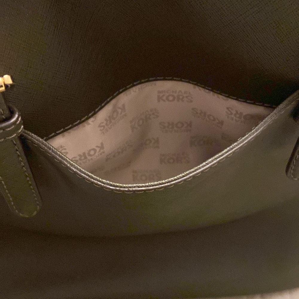 Michael Kors Jet Set Bag Olive Green Signature Tote Saffiano Leather - Picture 8 of 13